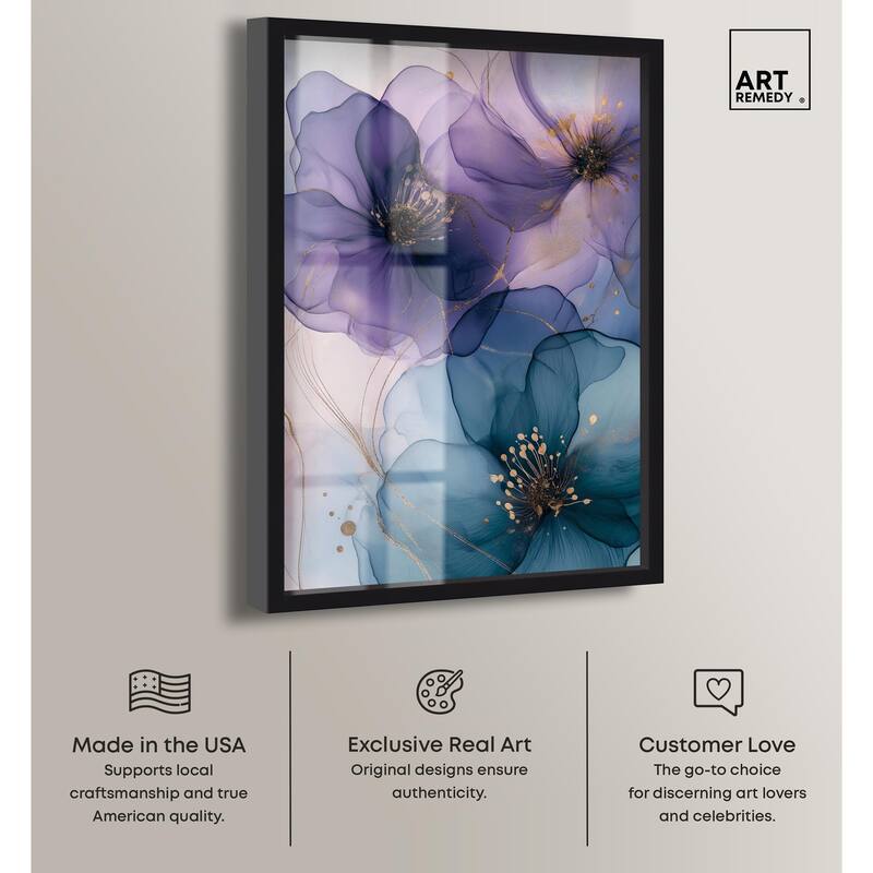 Gilded Cyanescence II Shadowbox by Art Remedy