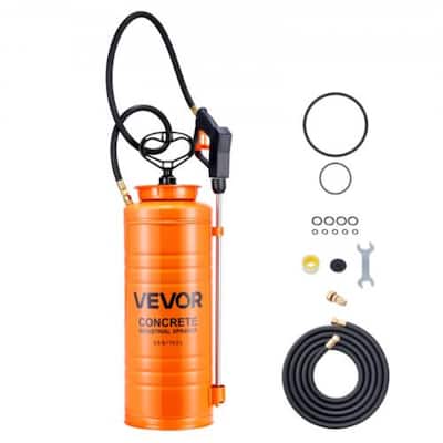 Orange 3.5Gal Stainless Steel Sprayer with Brass Nozzle and Extended Hose - 9.45 × 8.27 × 26.77 in