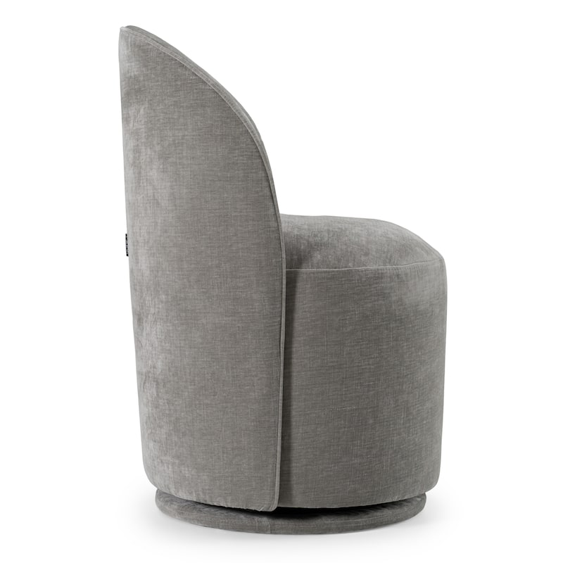 Modrest Correa Modern Dove Grey Fabric Swivel Dining Chair