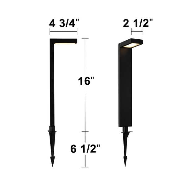 dimension image slide 0 of 3, C Cattleya 16inch Low Voltage Black Aluminum LED Outdoor Landscape Path Lights