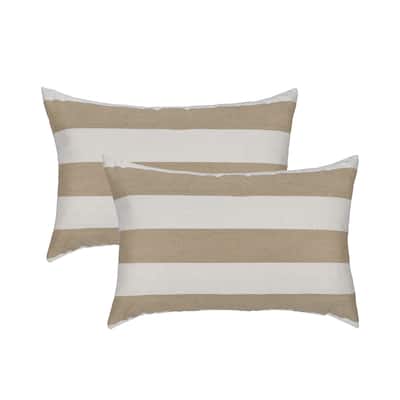Austin Horn Classics Sunbrella Maxim Heather Beige Boudoir Pillow (Set of 2)