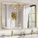 preview thumbnail 93 of 141, Apmir Metal Frame Tempered Glass Bathroom Vanity Mirror for Wall, Cloakroom, Bedroom 48" x 32" - Gold