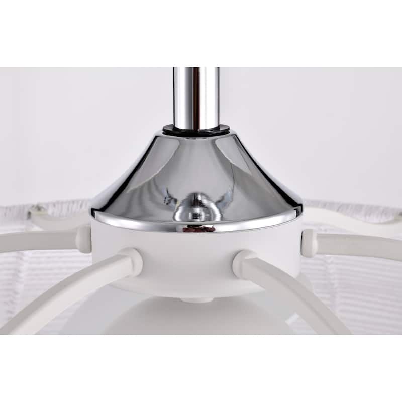 Akasha 28 Inch Rattan Rope Fandelier 6 Light with Remote (Color Optional)