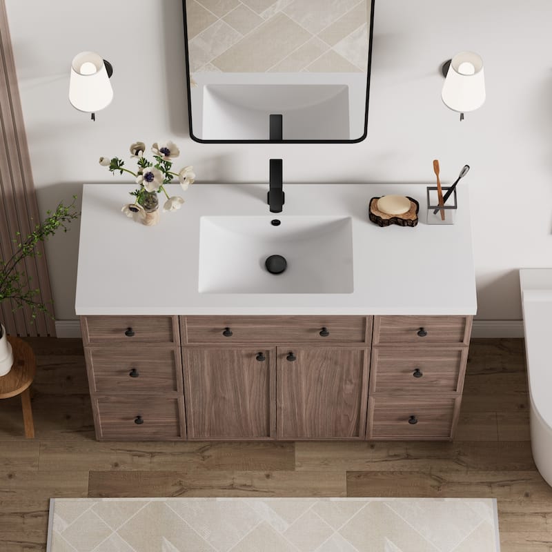 36"/48"/60"/72" Bathroom Vanity Set with Sink & Faucet