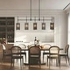 preview thumbnail 13 of 18, Tifany Modern 5-Light Black Chandelier Oversized Linear Colored Glass Kitchen Island Light - L 45.3" x W 4.3" x H 17.3"
