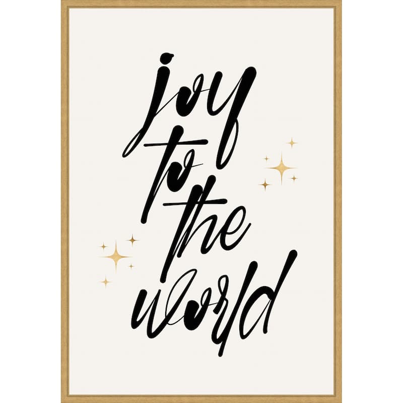 Joy To the World by Eins Kubistika (23 x 33 in.), Framed Canvas Wall Art Print - Sylvie Bright Gold
