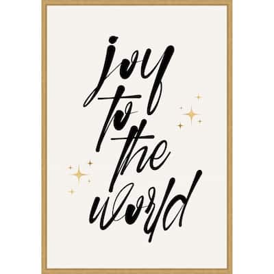 Joy To the World by Eins Kubistika (23 x 33 in.), Framed Canvas Wall Art Print - Sylvie Bright Gold