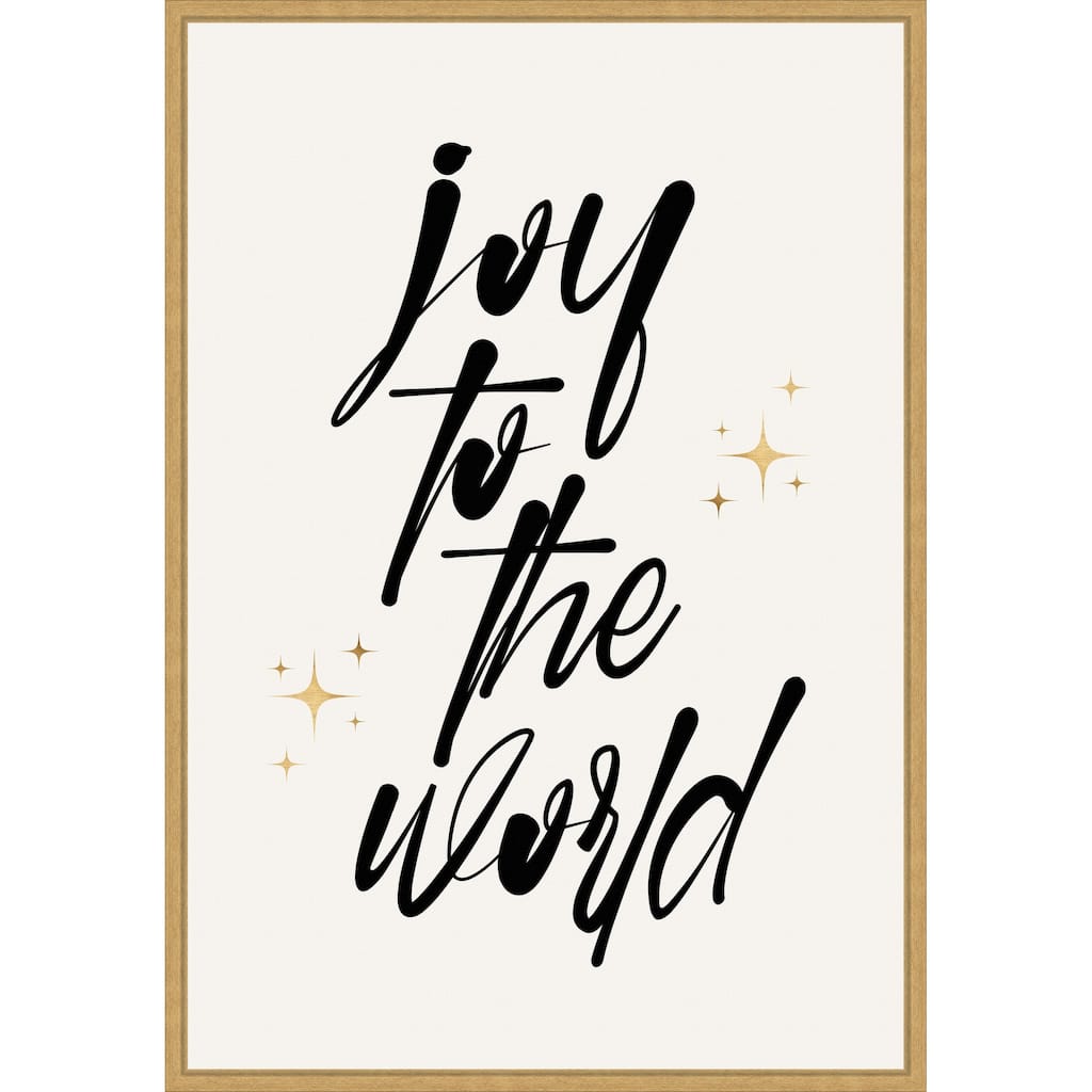 Joy To the World by Eins Kubistika (23 x 33 in.), Framed Canvas Wall Art Print - Sylvie Bright Gold