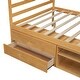 preview thumbnail 8 of 13, Natural Full Size Wood Platform Bed with Storage Shelves and 2 Under-bed Storage Drawers
