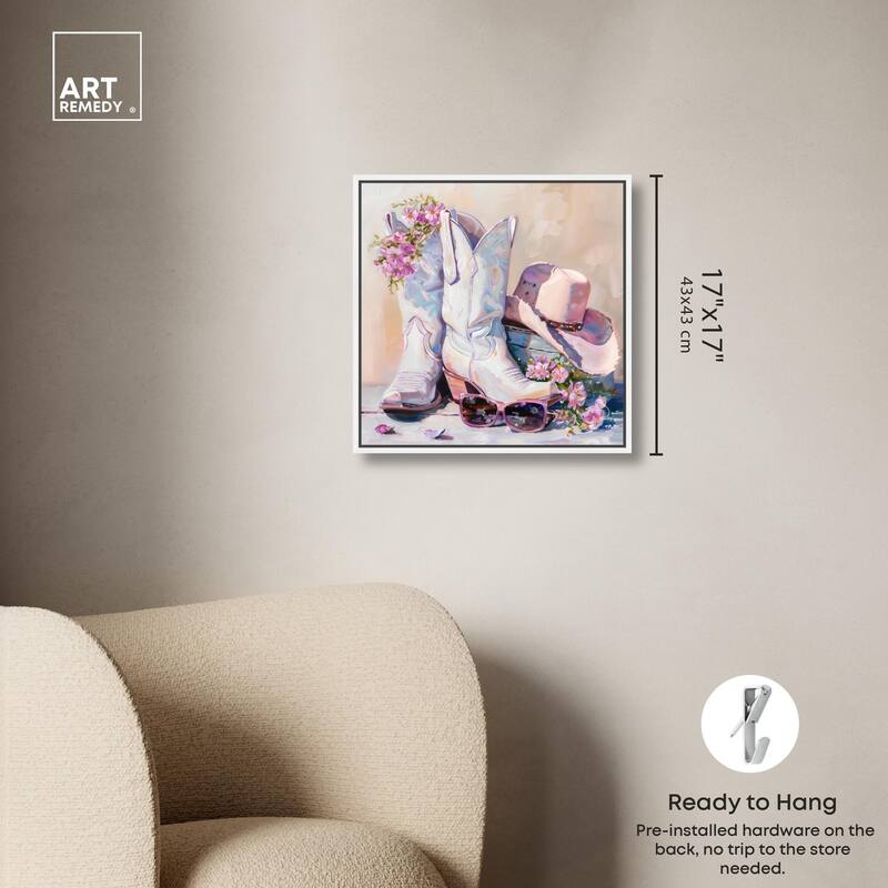 Spring Pink Cowboy Necessities Canvas by Art Remedy