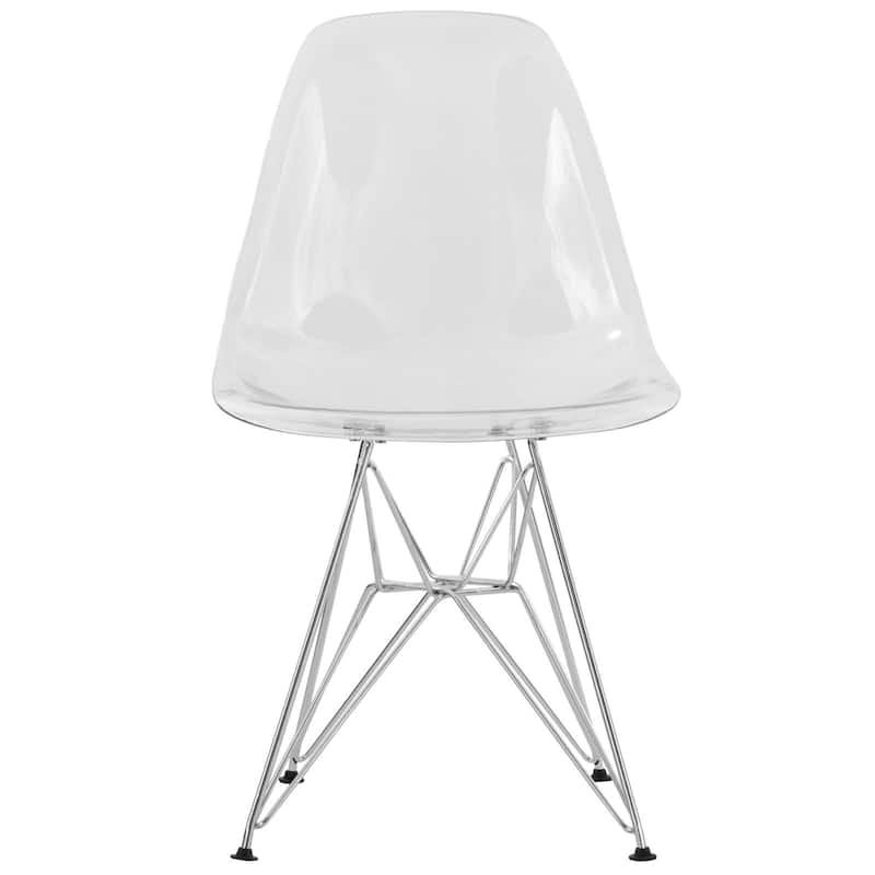 LeisureMod Cresco Molded 2-Tone Eiffel Side Chair - White Blue - 17"L x 18.4"W x 32"H