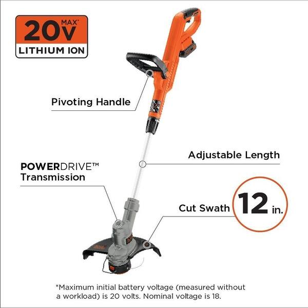 Shop Stanley Black Decker Lst300 20v Max Lithium 12 Trimmer Edger Overstock 16700768