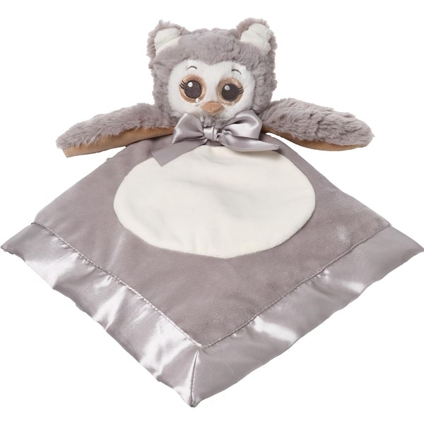 slide 2 of 6, Baby Lil' Owlie Snuggler, 15 Inch Gray Owl Plush Stuffed Animal Security Blanket Lovey for Babies