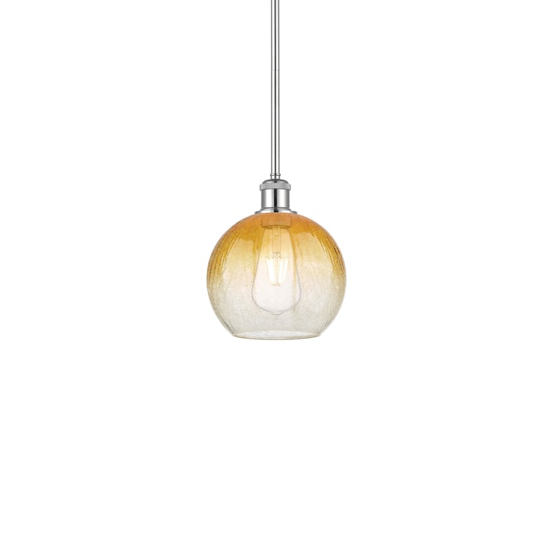 Innovations Lighting 516-1S-10-8 Brookhaven Globe Pendant Brookhaven - Polished Chrome / Amber