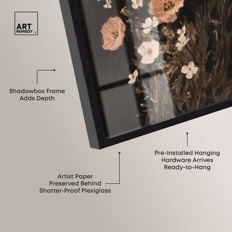 Poppy and Moth I Shadowbox by Art Remedy