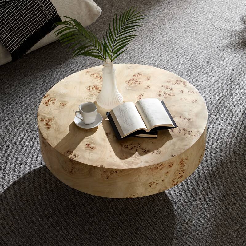 GDF Studio - Barrington Mid-Century Modern Round Wood Coffee Table
