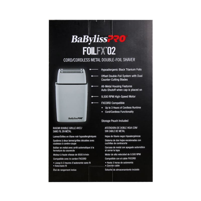 BaByliss Pro LIMITED EDITION Cordless Double Foil Shaver (Gray) FXFS2GY + Comb Set (Clipper, Cutting, Taper Combs) - Red