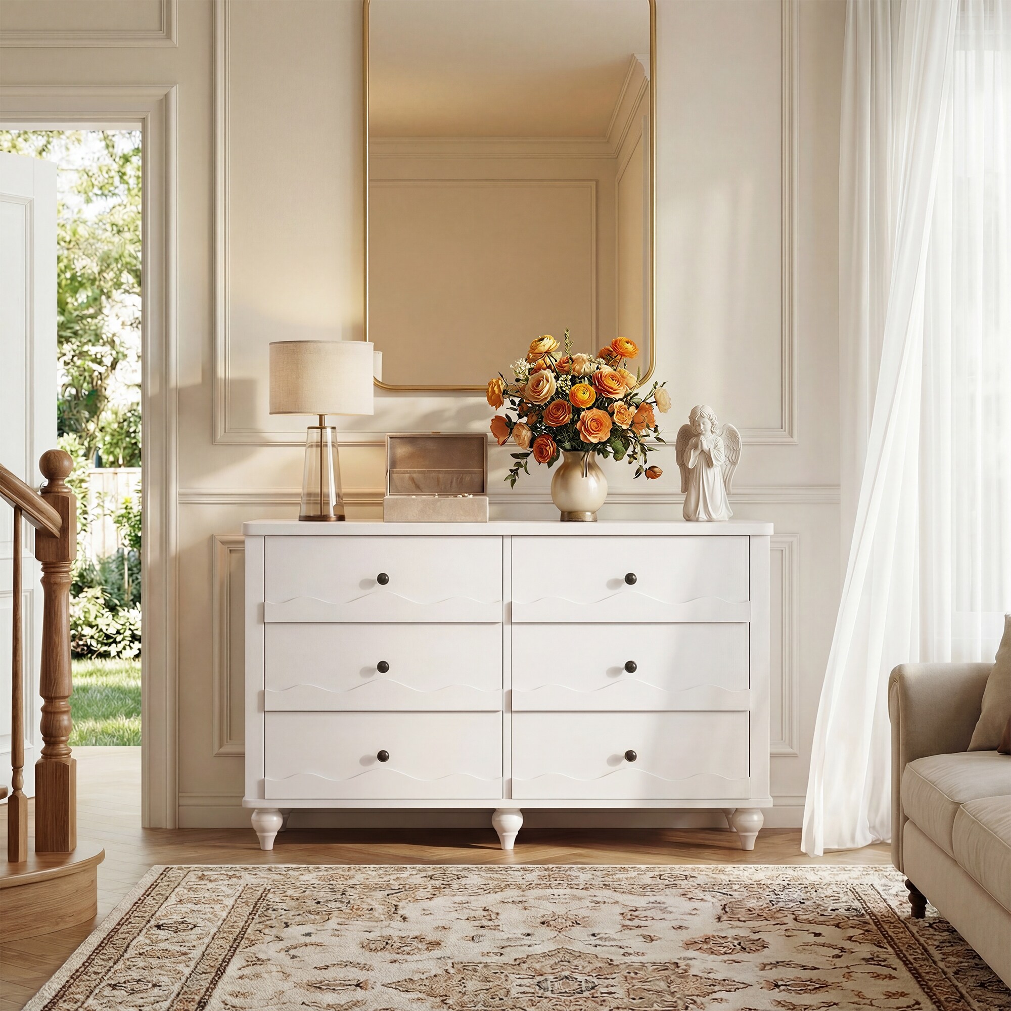 Narill Wave-Inspired 6-Drawer Dresser Closet Organizer, 43-In