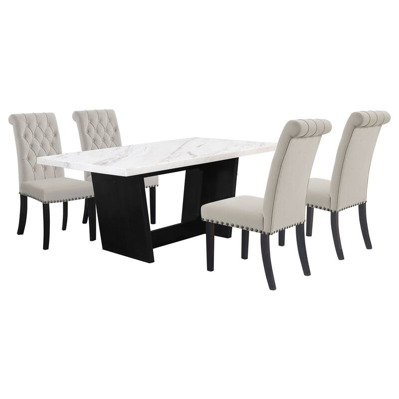 Sherry Rectangular Marble Top Dining Set