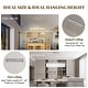 preview thumbnail 13 of 18, 6 lights Rectangle Crystal Chandeliers for Dining Room, 39" Large Linear Water Ripple Glass Island Light Fixture