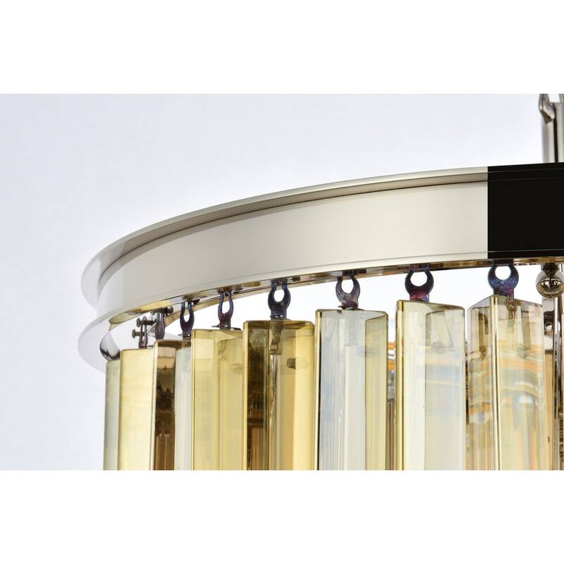 Royce Edge 9-Light Polished Nickel Chandelier