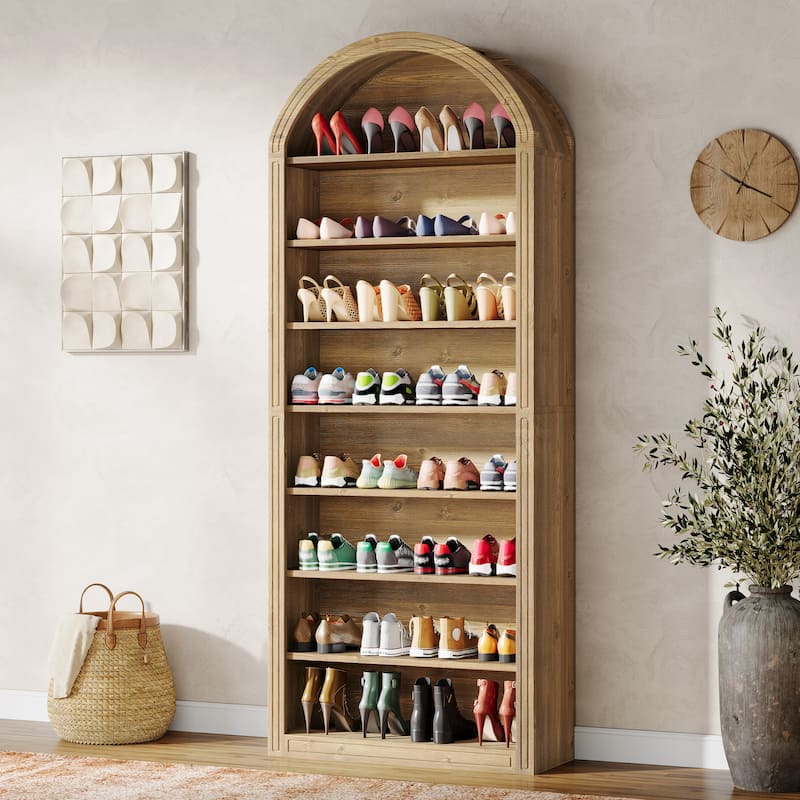 Tall Shoe Storage Cabinet, Freestanding Shoe Organizer