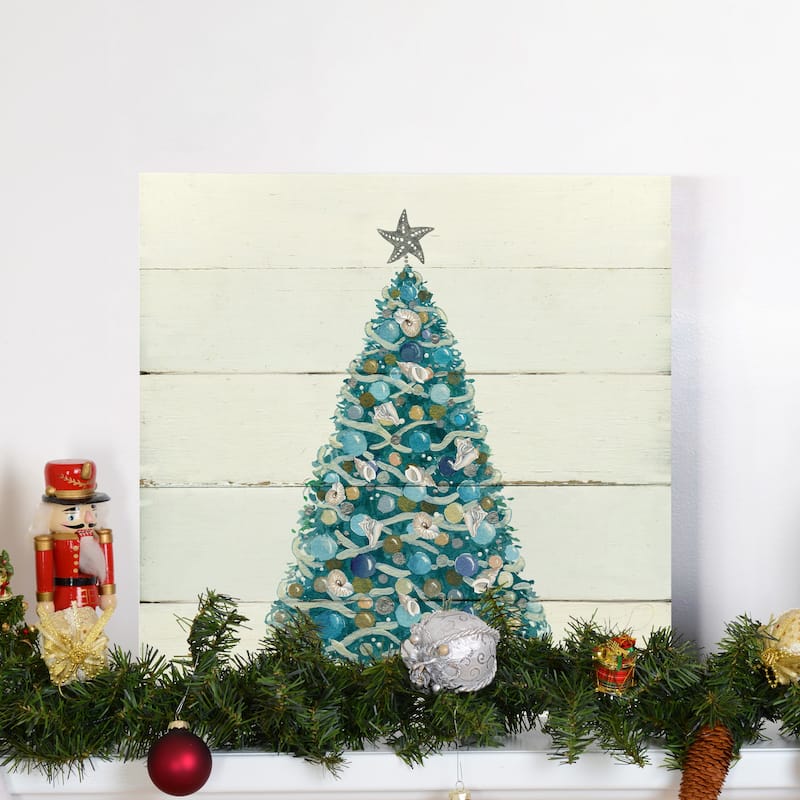 Christmas Shell Tree-Premium Gallery Wrapped Canvas - Ready to Hang