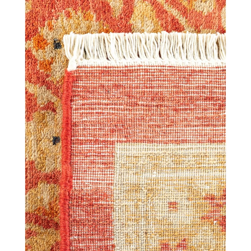 Overton Hand Knotted Wool Vintage Inspired Traditional Mogul Orange Area Rug - 12' 6" x 15' 10"