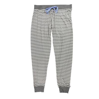 P.J. Salvage Womens Striped Pajama Jogger Pants,, Grey, Medium
