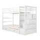 preview thumbnail 6 of 43, Wood Twin Over Twin Bunk Bed with Trundle and Staircase