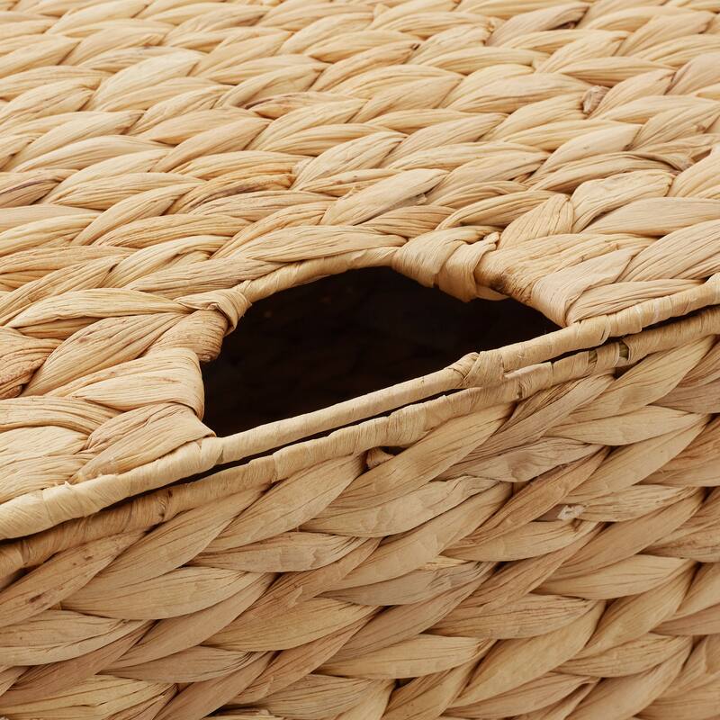 Water Hyacinth Rectangular Storage Baskets with Lids Nesting Basket