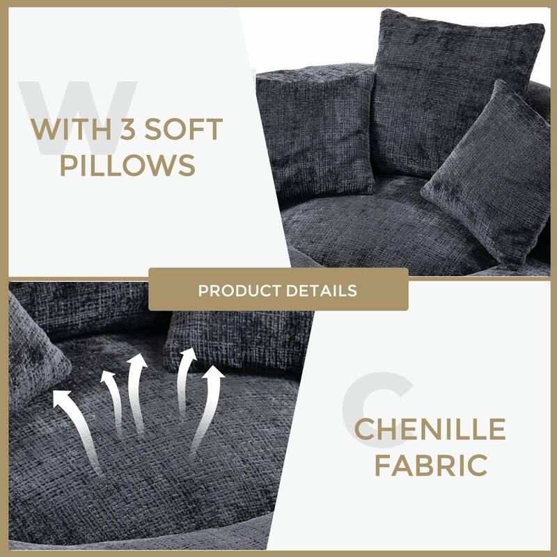 Durable Lazy Sofa Comfort Lounger, High Back Bean Bag Couch with 3 Pillows