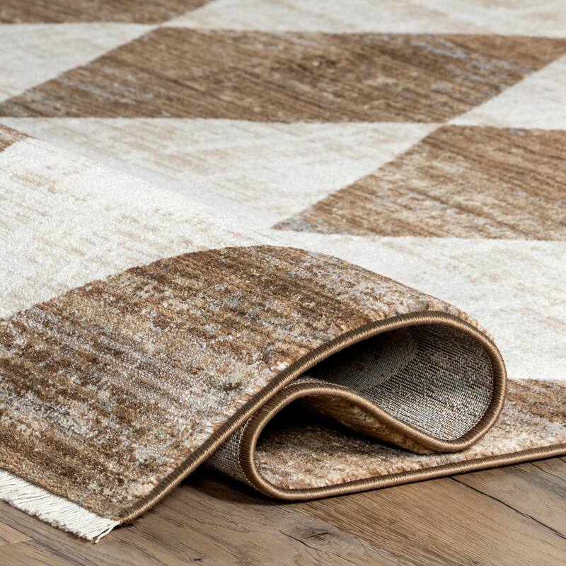 Nuloom Joseline Checkered Fringe Area Rug
