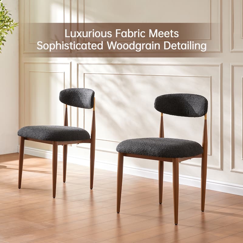 Morden Fort Modern Boucle Dining Chairs Armless Chair Set of 4