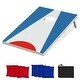 preview thumbnail 1 of 4, 3 x 2FT Portable Cornhole Set with Foldable Legs and Side Handle - Blue & Red & White Blue & Red & White