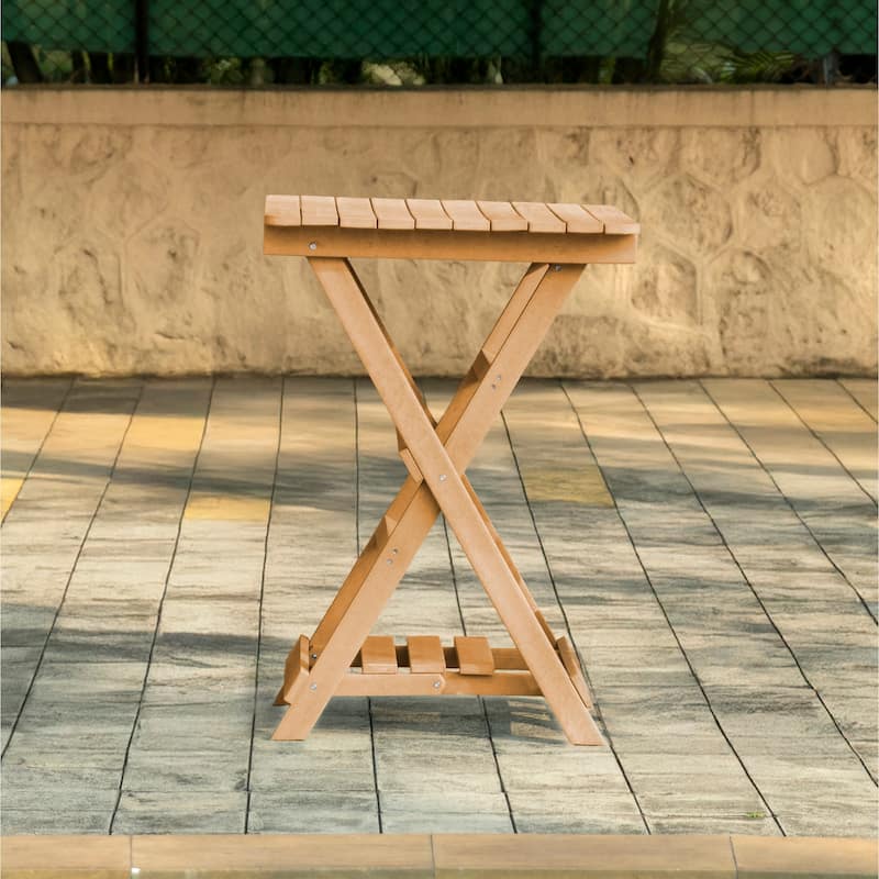 Patagonia Fully Assembled All-Weather Recycled HDPE Outdoor Folding Bar table - Teak
