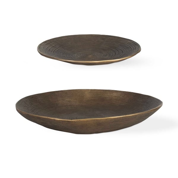 slide 2 of 5, Uttermost Stratum Round Brass Bowls Set/2