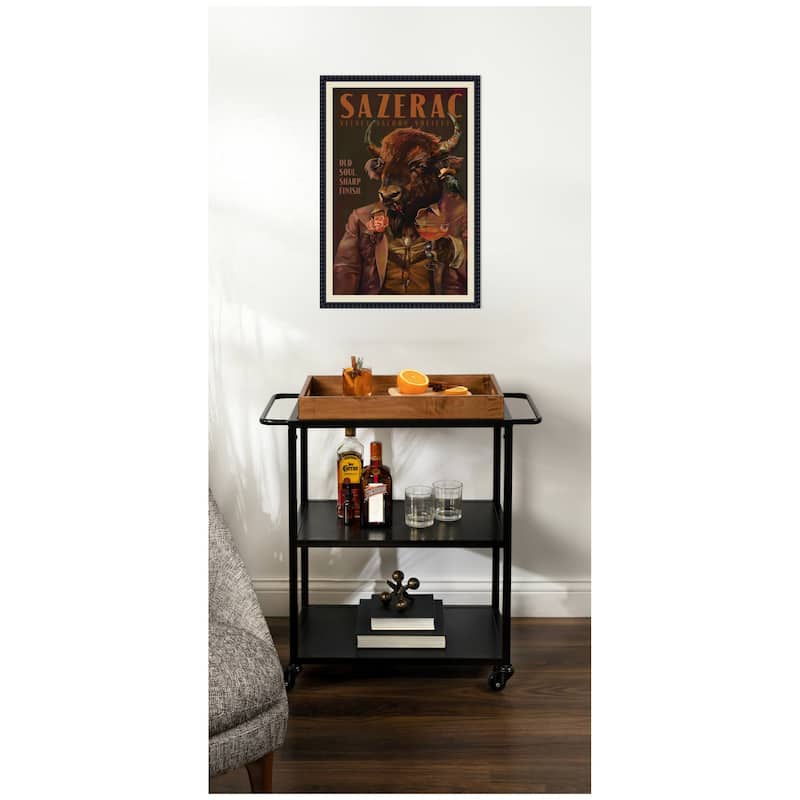 Kate and Laurel WG Sazerac Bison Buffalo by The Whiskey Ginger Framed Canvas Wall Art Print