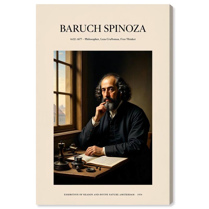 Philosopher Spinoza Canvas by Art Remedy, Gallery Wrapped - 36" x 54"