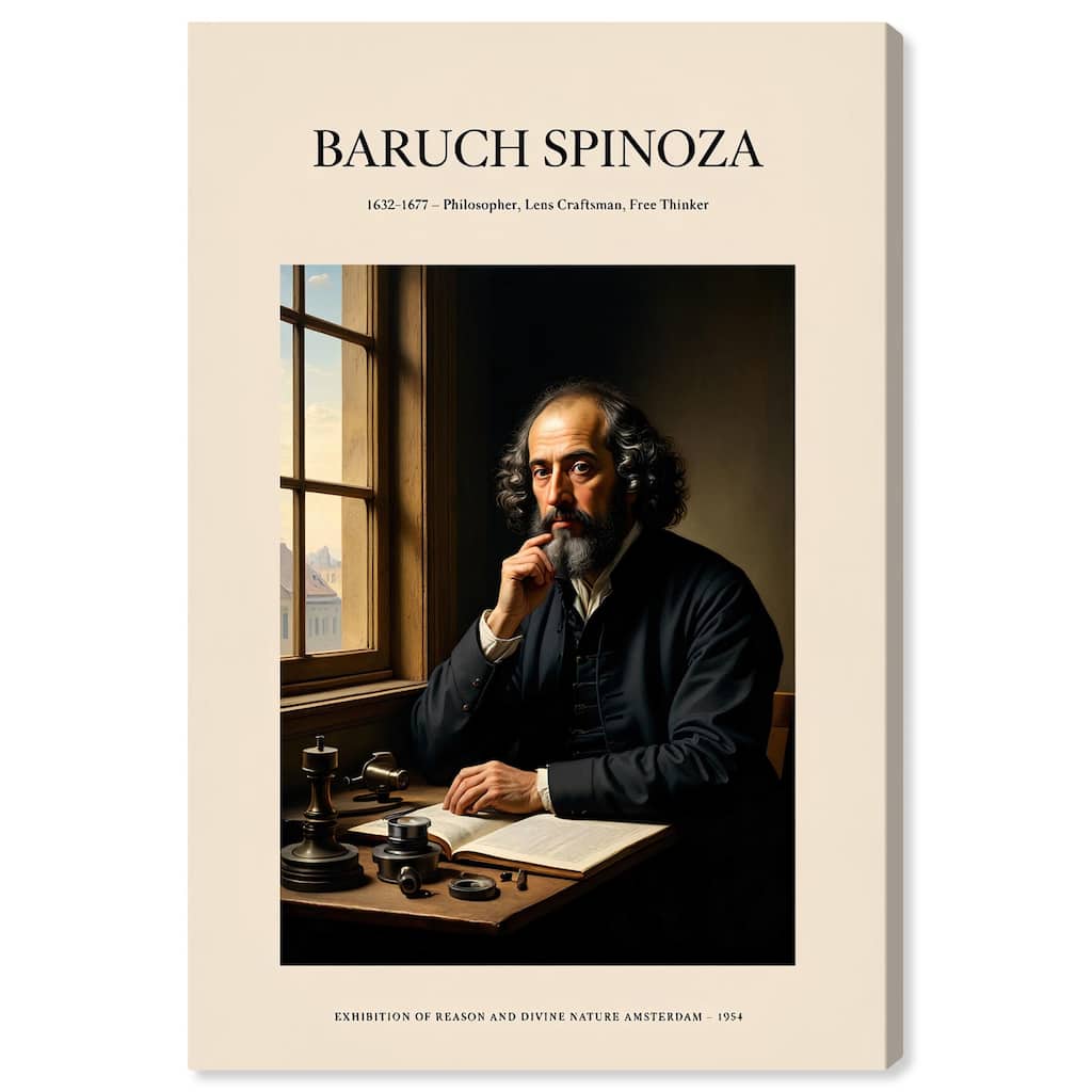 Philosopher Spinoza Canvas by Art Remedy, Gallery Wrapped