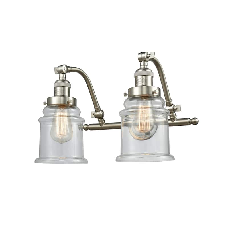 Innovations Lighting Canton 2 Light 18" Wide Bathroom Vanity Light - Satin Brushed Nickel / Clear