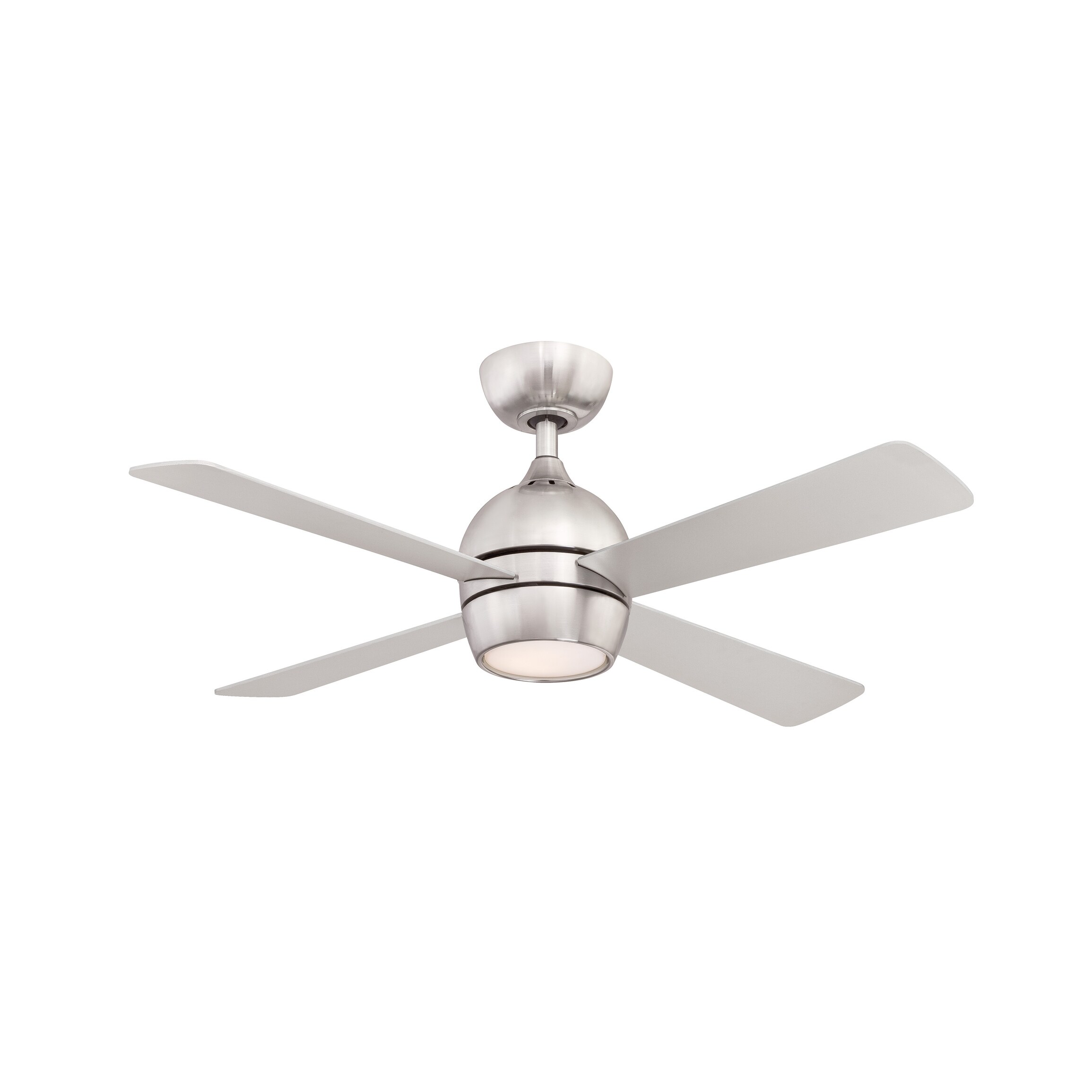 Kwad 44 Inch Brushed Nickel With Reversible Black Brushed Nickel Blades And Led Light Kit Overstock 32292409