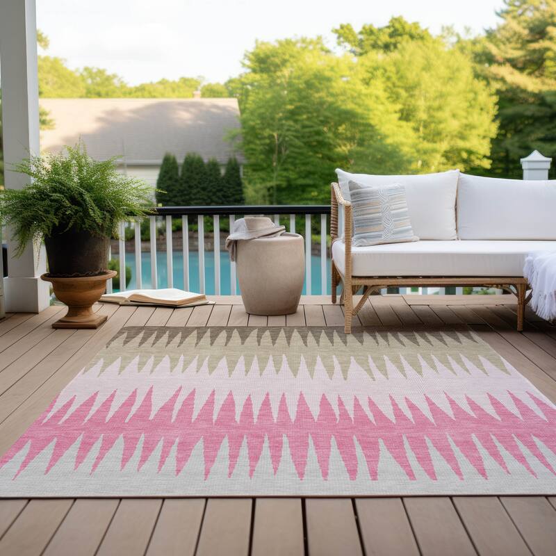 Machine Washable Indoor/ Outdoor Chantille Ombre Contemporary Rug