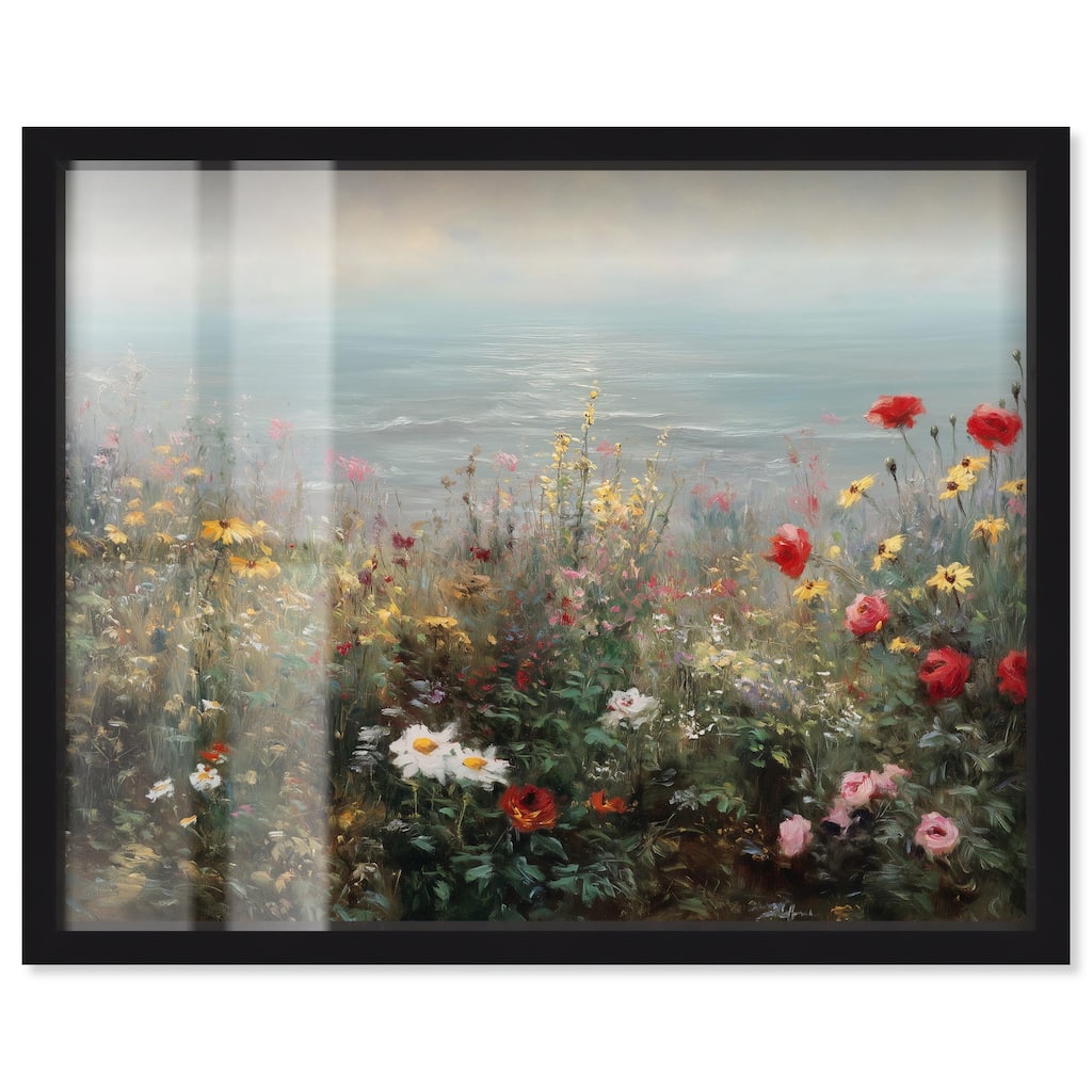 Misty Ocean Field I Shadowbox by Art Remedy