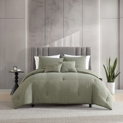 Kenneth Cole Variegated Waffle Solid Comforter Set