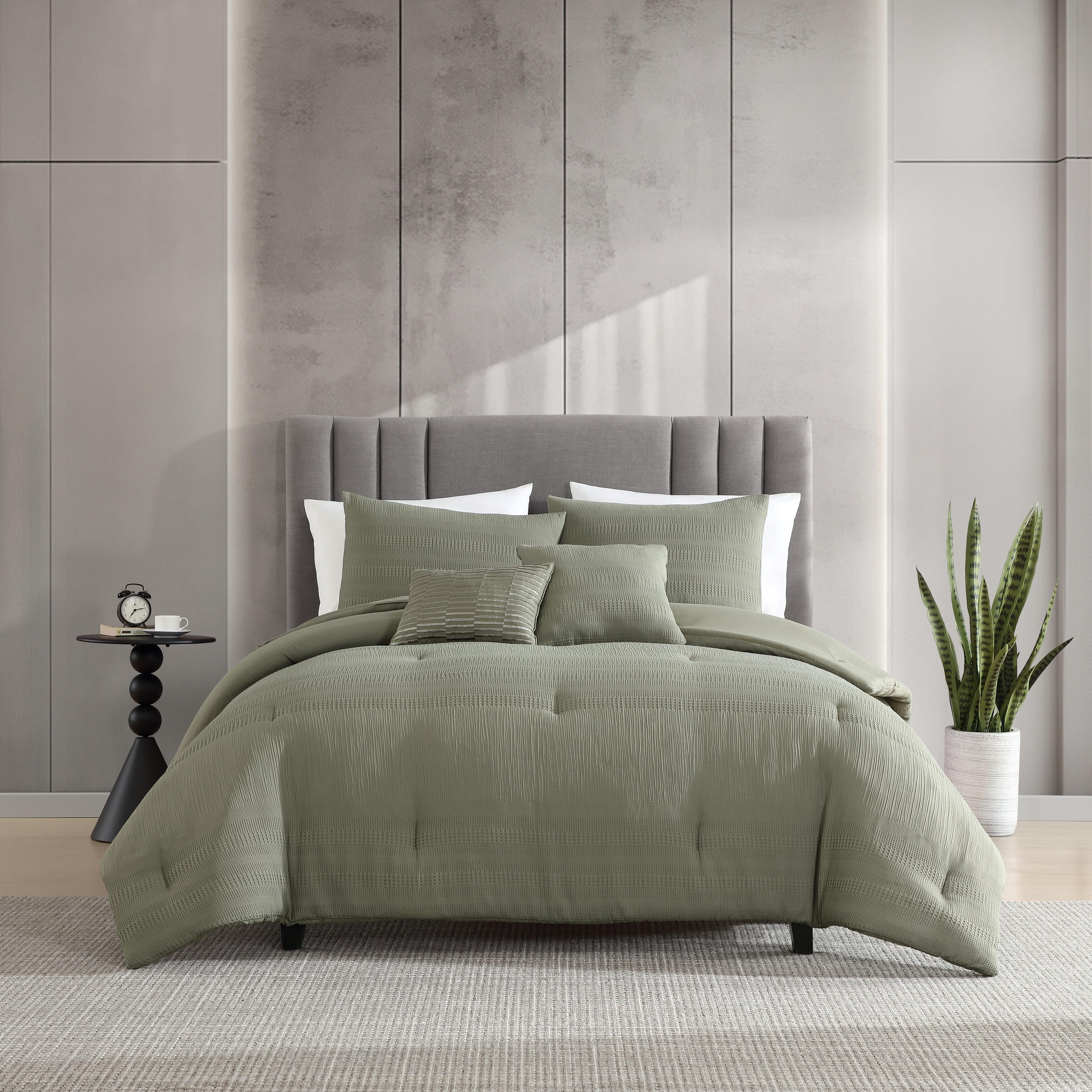 Kenneth Cole Variegated Waffle Solid Comforter Set