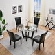 preview thumbnail 6 of 32, Faux Leather Dining Chairs Or Round Glass Dining Table