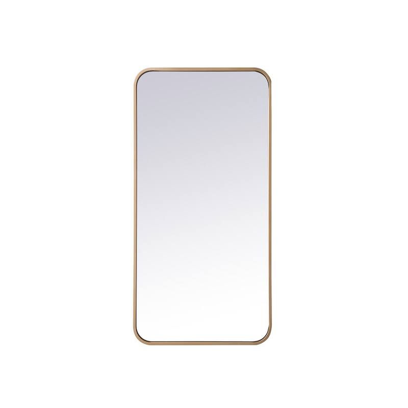 Ezra Soft Corner Metal Rectangular Mirror - 18" x 36" - Bronze/Gold