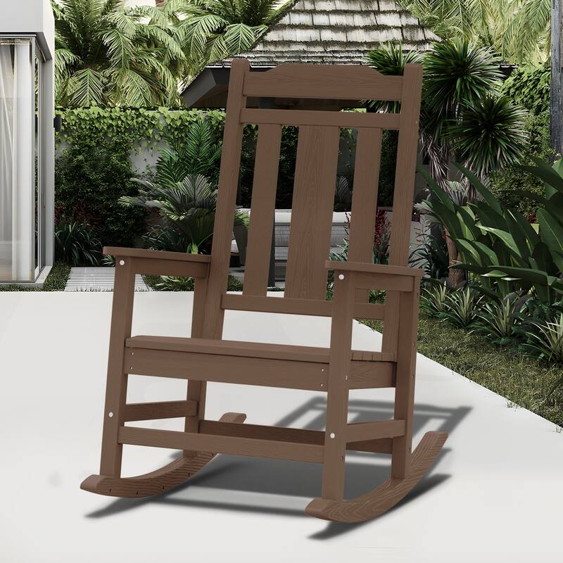 Outdoor Patio HDPE Rocking Chiar, Extra Wide Seat & Backrest