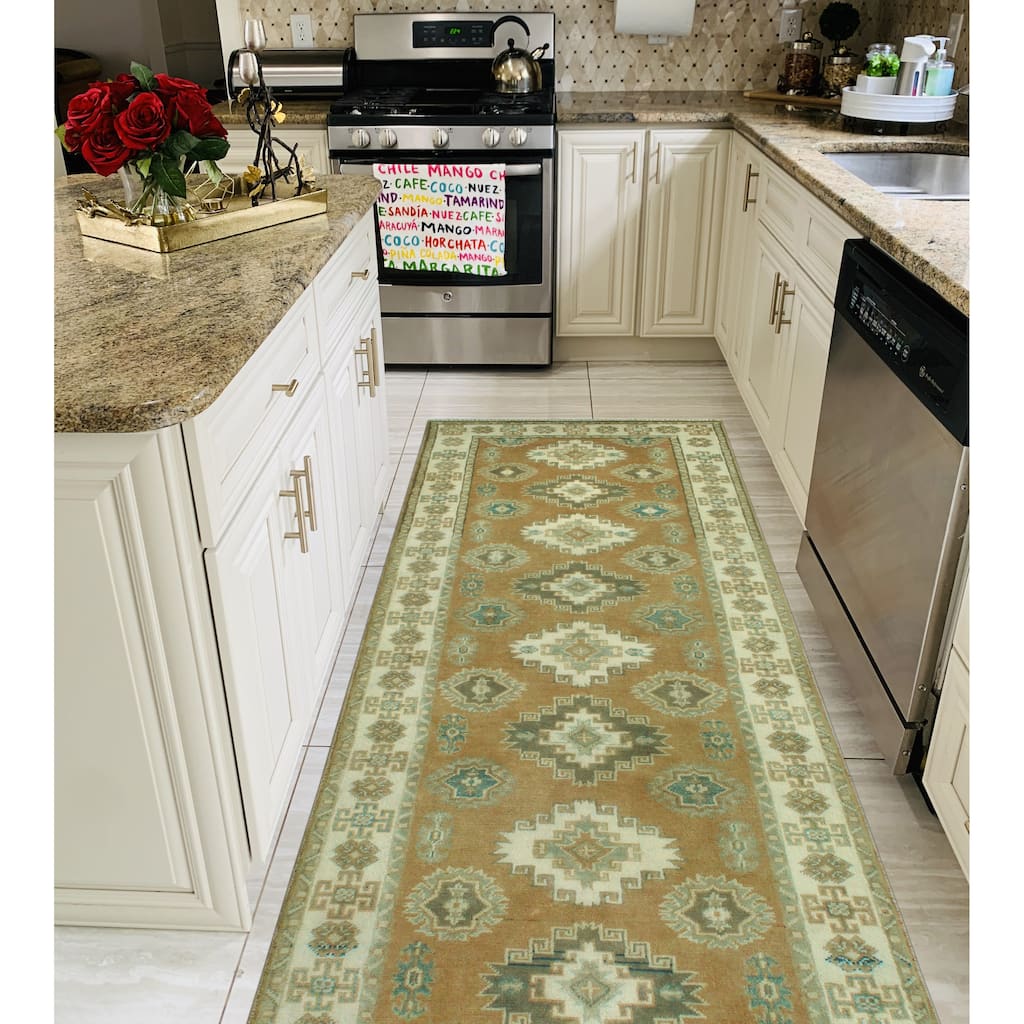 Kazak Jewell Rust/Ivory Runner - 2'10" x 9'3"